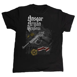 アンガーaryanの武器。Wwii german walter p38はTシャツです。メンズ半袖ラウンドネックTシャツ,コットン,S-3XL