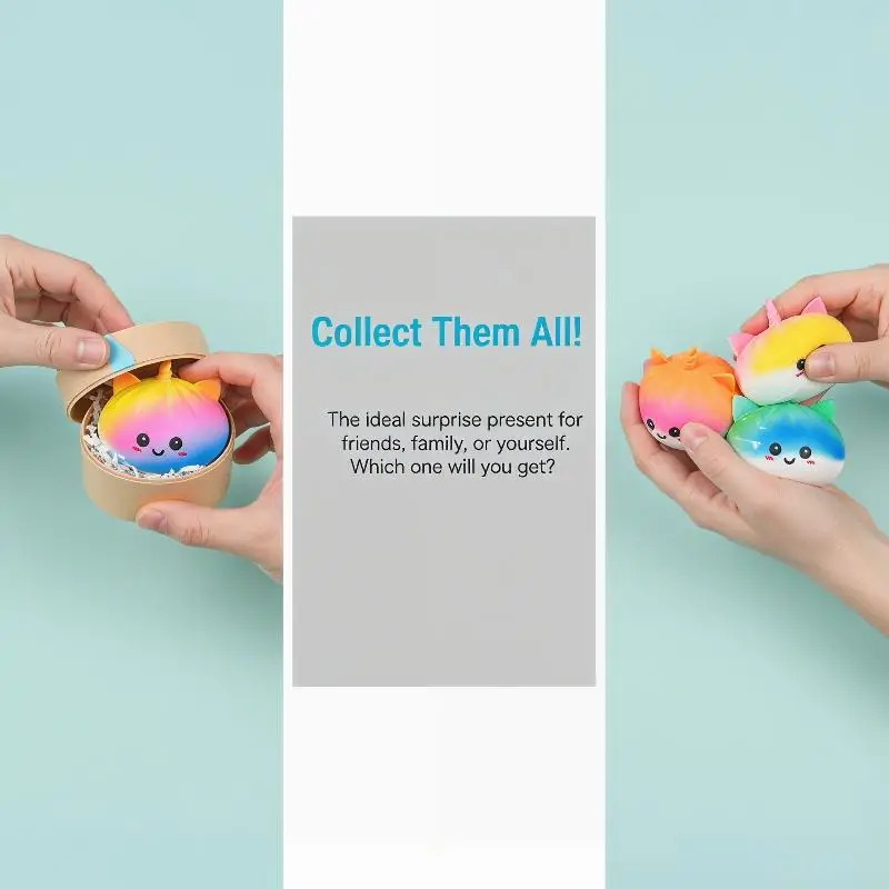 Rainbow Dumpling Squishy Stress Balls Stretchable Simulation Food Sensory Toys for Adults Office Anxiety Pressure Relief
