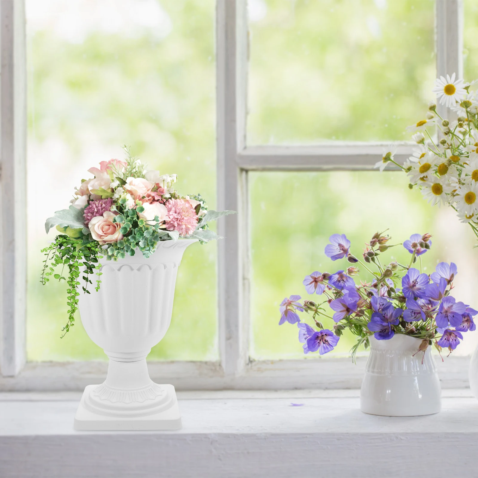 

European-style Green Pot Retro Decor Flower Plastic Flowerpot Decoration Large Aldult