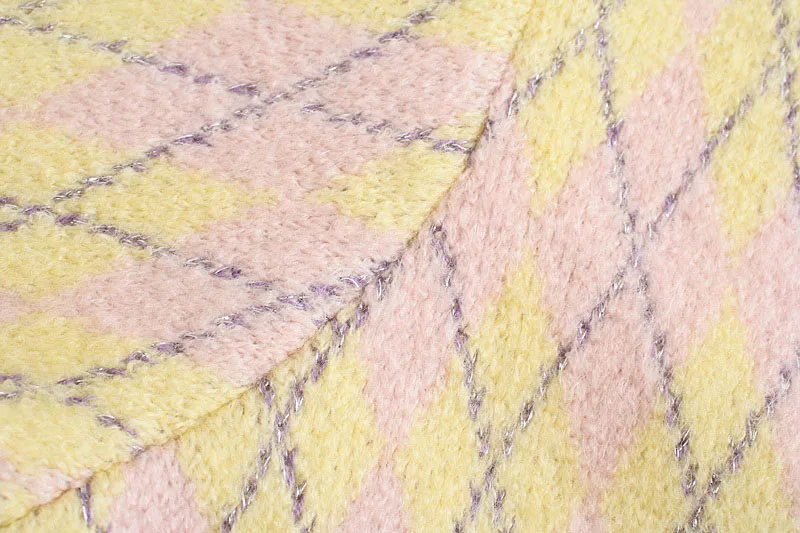 DEEABAE Abbigliamento da donna Trend 2025 Cardigan in maglia a maniche lunghe con motivo a rombi scozzesi dolce e alla moda