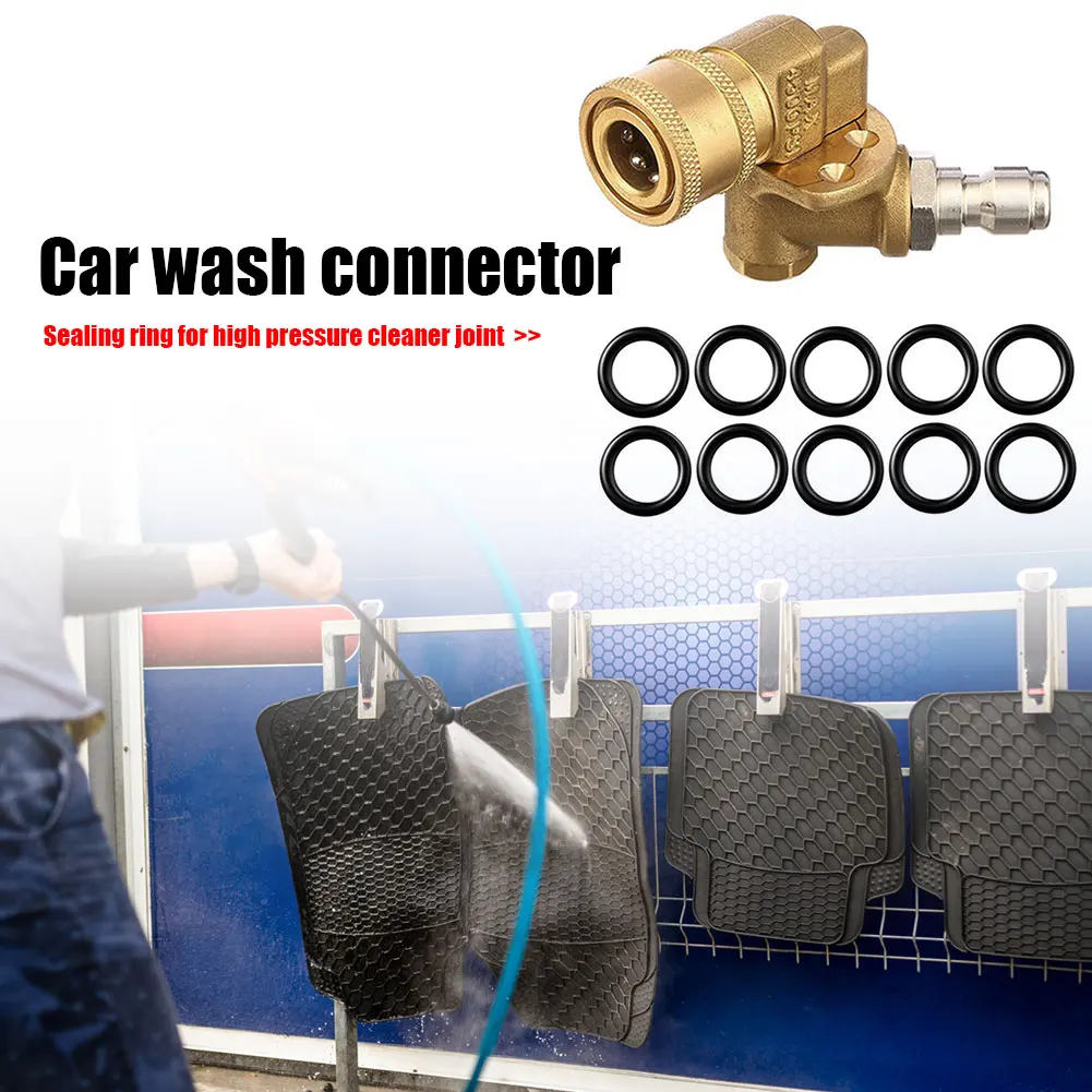 1/4 بوصة إدراج فوهة مع 10 قطعة O-خواتم 180 درجة اتصال سريع غسالة الضغط مرفق النحاس لنصائح غسالة الضغط
