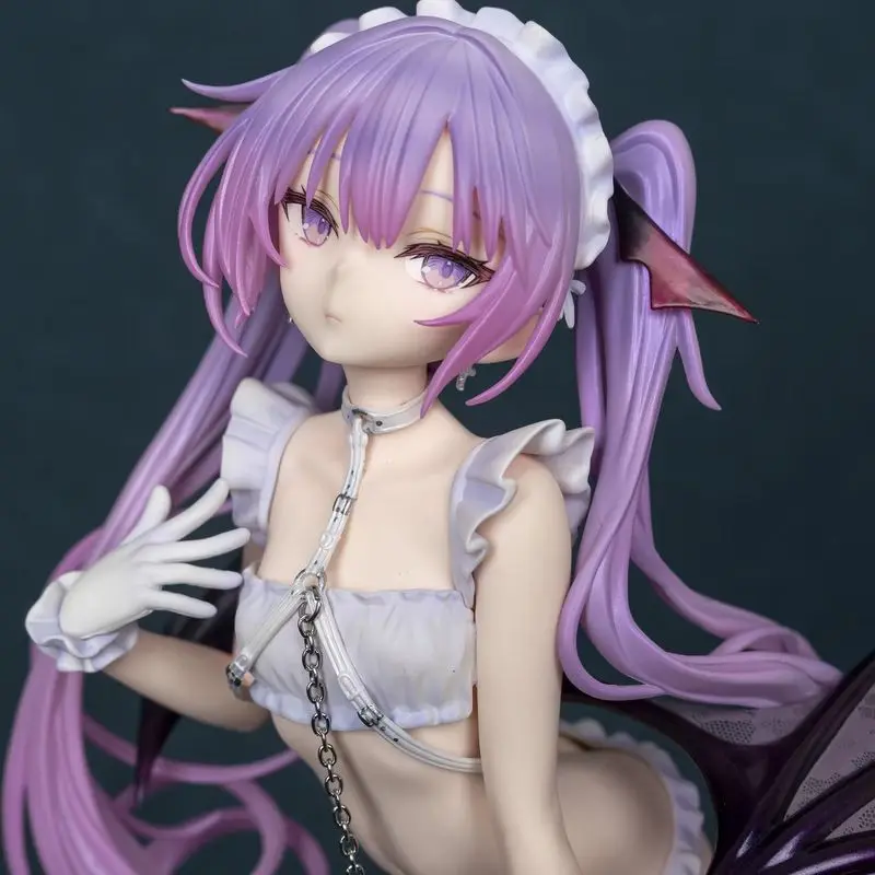 

Rurudo Purple Hair Anime Girl Figure Maid Outfit With Succubus Wings PVC Collectible Model Desktop Decor For Anime Figure Lovers