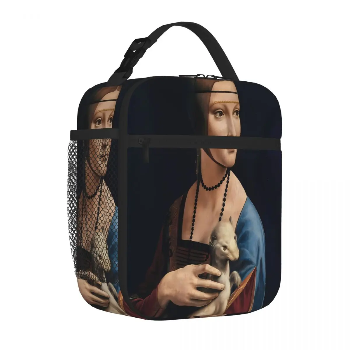 Bestselling The Lady With An Ermine By Leonardo Da Vinci - Great Neoprene Texture Lightweight Lunch Bag Daily Outdoor Bento Bag