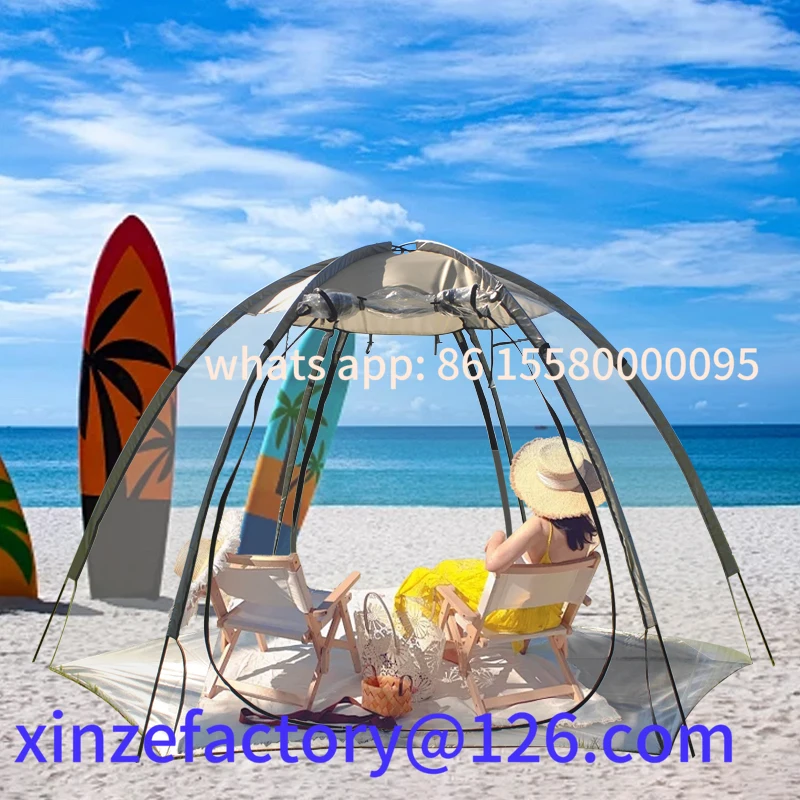 Aanpasbare 6-persoons PVC-bubbeltent - grote extra grote weerbestendige pod - sportkamperen - sterrenhemel