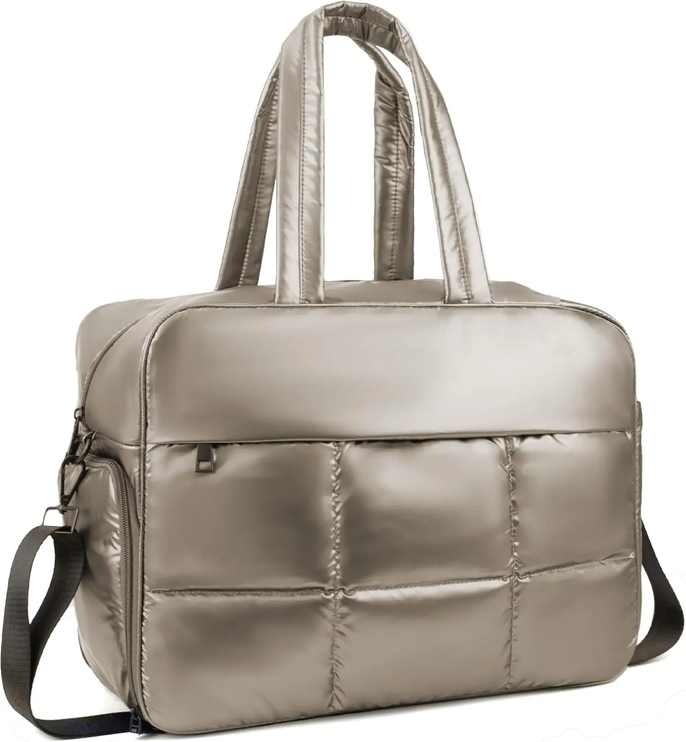 

Пушистая стеганая нейлоновая сумка-тоут для путешествий, спортзала и ночевок