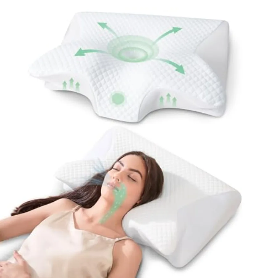 

Ортопедическая подушка для шеи из пены с эффектом памяти 2-в-1 с эргономичной поддержкой и отверстием для руки, контурная подушка для кровати для снятия боли A