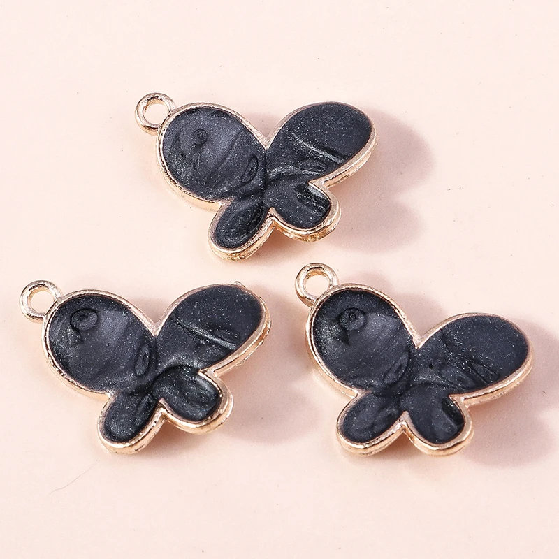20 Stück 17x13mm Niedliche Emaille-Schmetterlingsanhänger für Schmuckherstellung, Halsketten, Ohrringe, Armbänder, DIY-Bastelzubehör – Detail 4
