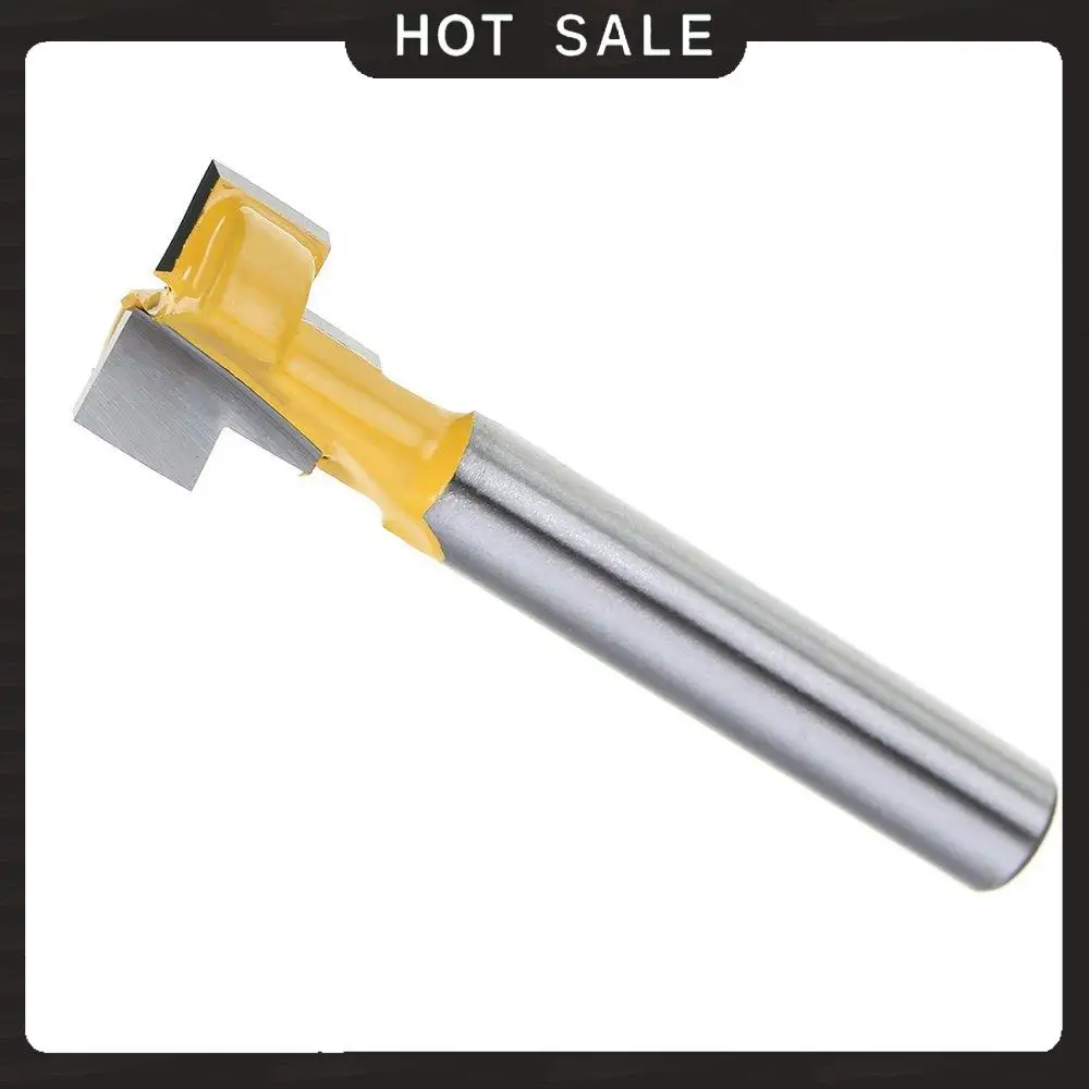 تسليم 24 ساعة 1/4 بوصة عرقوب T-فتحة القاطع راوتر بت مقبض فولاذي 3/8 بوصة و 1/2 بوصة طول قواطع النجارة للطاقة T #5