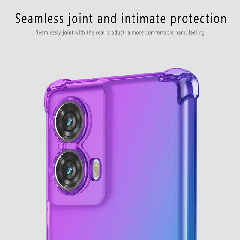 Gradient Silicone TPU Case For Motorola G75 G35 G55 G85 E14 G04S G24 Power G84 G34 G54 G14 5G Protective Cover Coque Fundas