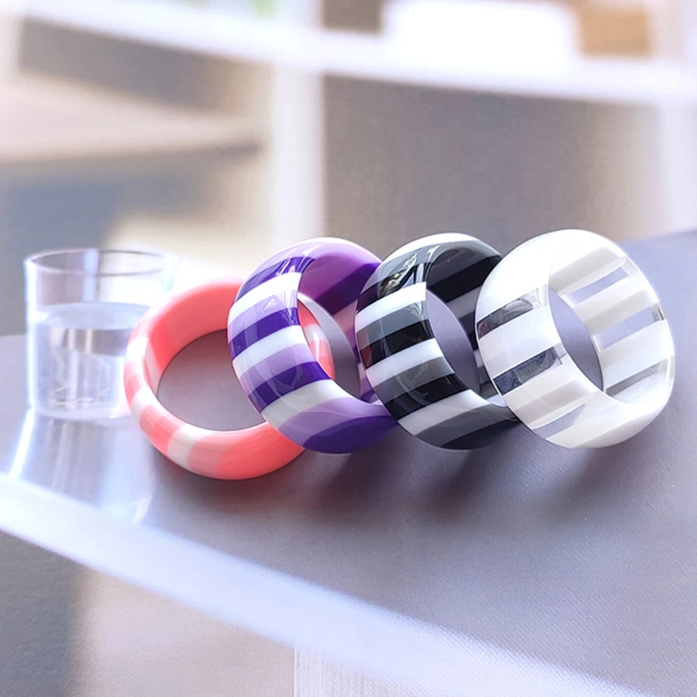 4pcs Resin Simple Finger Fashion Tail Ring Jewelry For Party Anniversary Birthday Decoration Stylish Unique Ring Fine