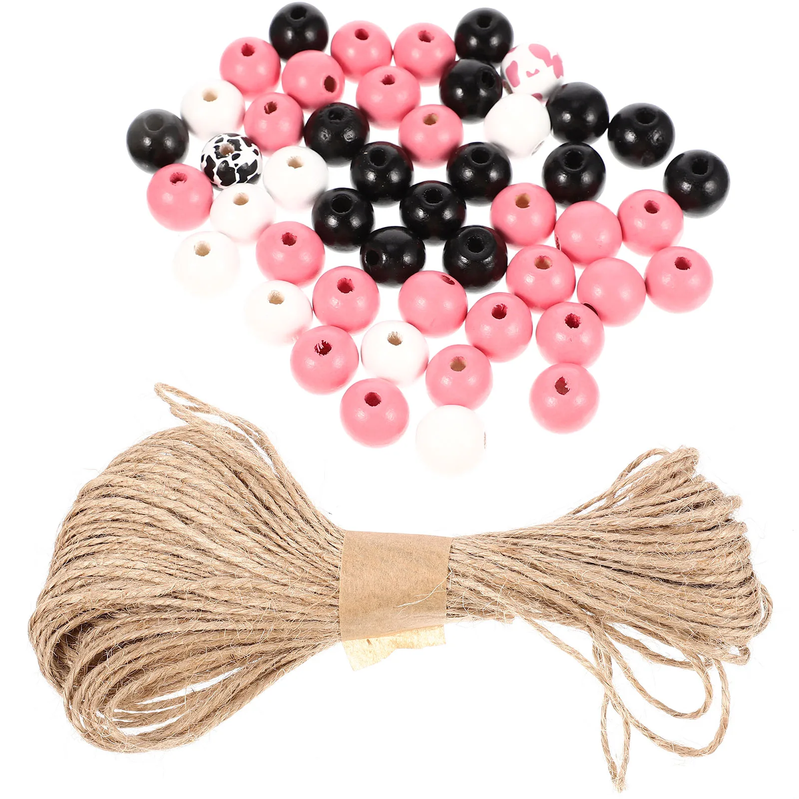 

200 Pcs Round Cow Grain Wooden Beads for DIY Crafts Necklace Smooth Surface Home Decor Jewelry Making Supplies