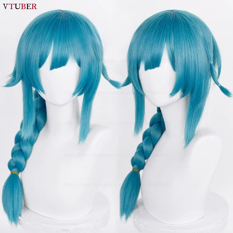 Arcane Jinx Cosplay Wig Blue Short Braid Heat Resistant Synthetic Hair Young Child Jinx Juvenile Party Game Anime Wigs + Wig Cap