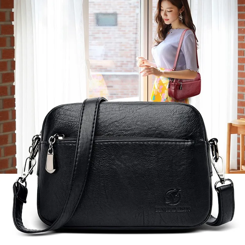 Lady Fashion Women Crossbody Bag for Lady Pockets Capacity Shoulder Bag Handbag Female PU Leather Mini Messenger Purse