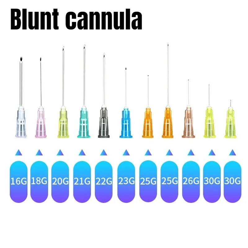 

50pcs/box Micro Blunt Needle Canula 18G 20G 21G 22G 23G 25G 30G 14G 90MM Blunt Tip Cannula Needle For Filler Hyaluronic