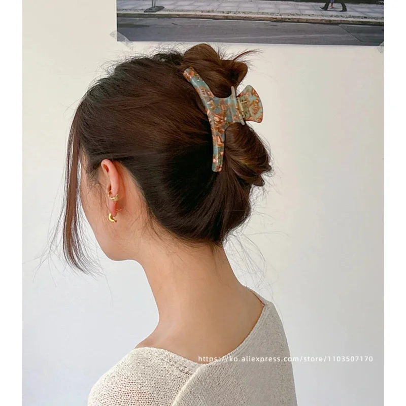 Die kleine Krümmung ist genau richtig ~ Koreanische FRANKREICH große lockige Haarspange mit Leopardenmuster, französische Retro-Pferdeschwanz-Clip