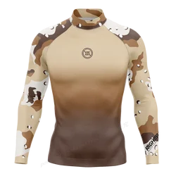 Men's Rashguard Snorkeling Camo Gradient Long Sleeve Surfing Shirts Sunscreen Diving Surf Sweatshirt UV Protection RT Swimwear
