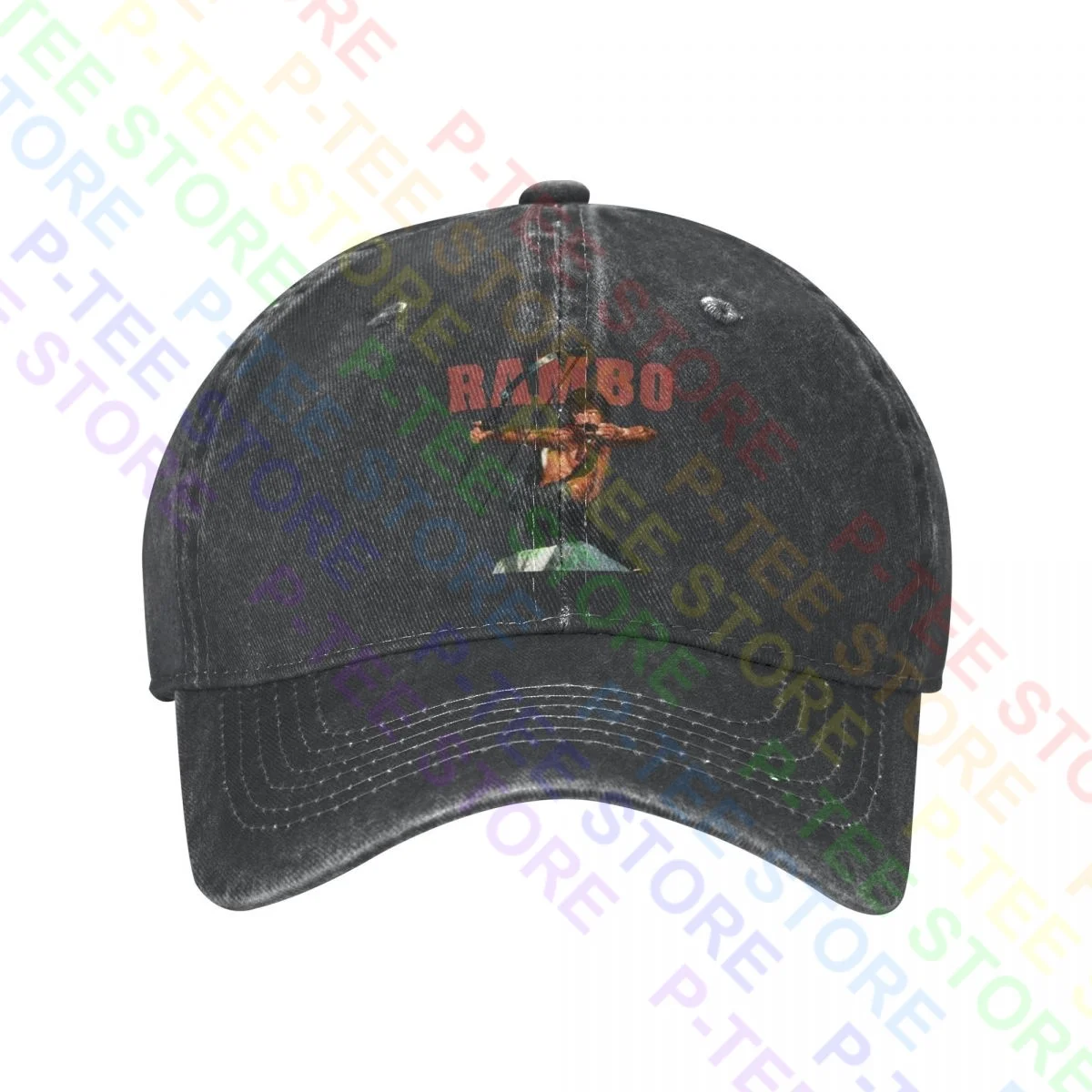 Rambo First Blood John Shooting Bow Arrow Washed Denim Baseball Cap Trucker Hats Cool Comfortable