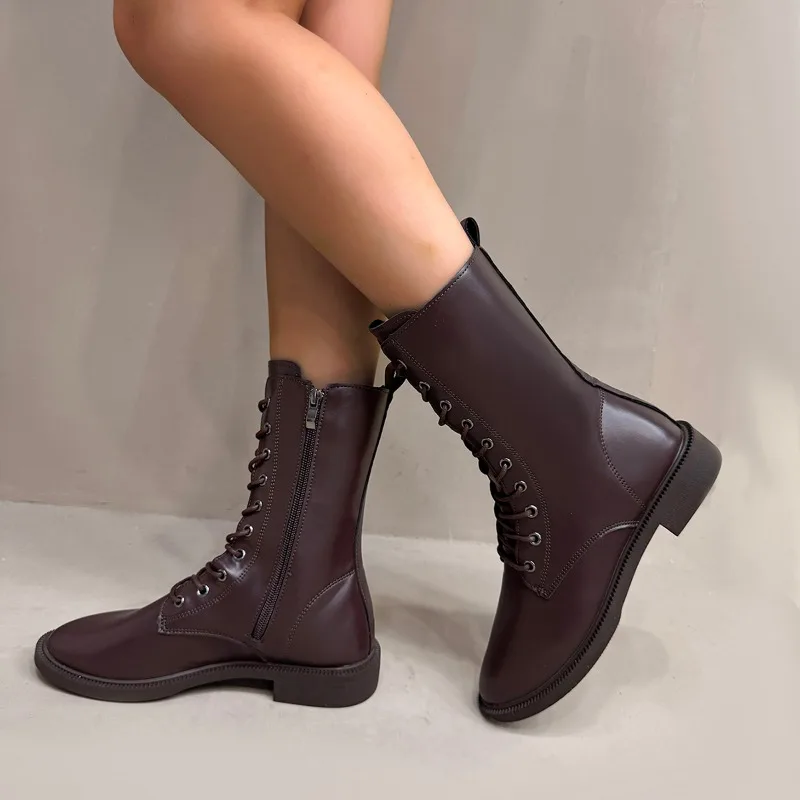 أحذية طويلة جديدة لعام 2025 للنساء أحذية عصرية للركبة أحذية مطاطية ناعمة ذات نعل سميك أحذية عالية للأميرة أحذية شتوية كلاسيكية #4