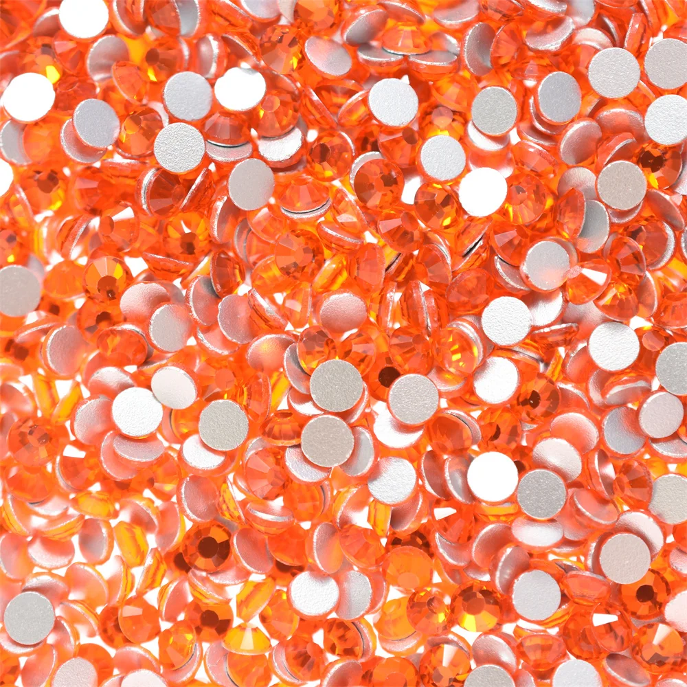 1440PCS SS16 SS20 Glass Hyacinth AB Orange Red FlatBack Rhinestones Nail Art Decorations Glitter Diamond Part Supplies Crystal