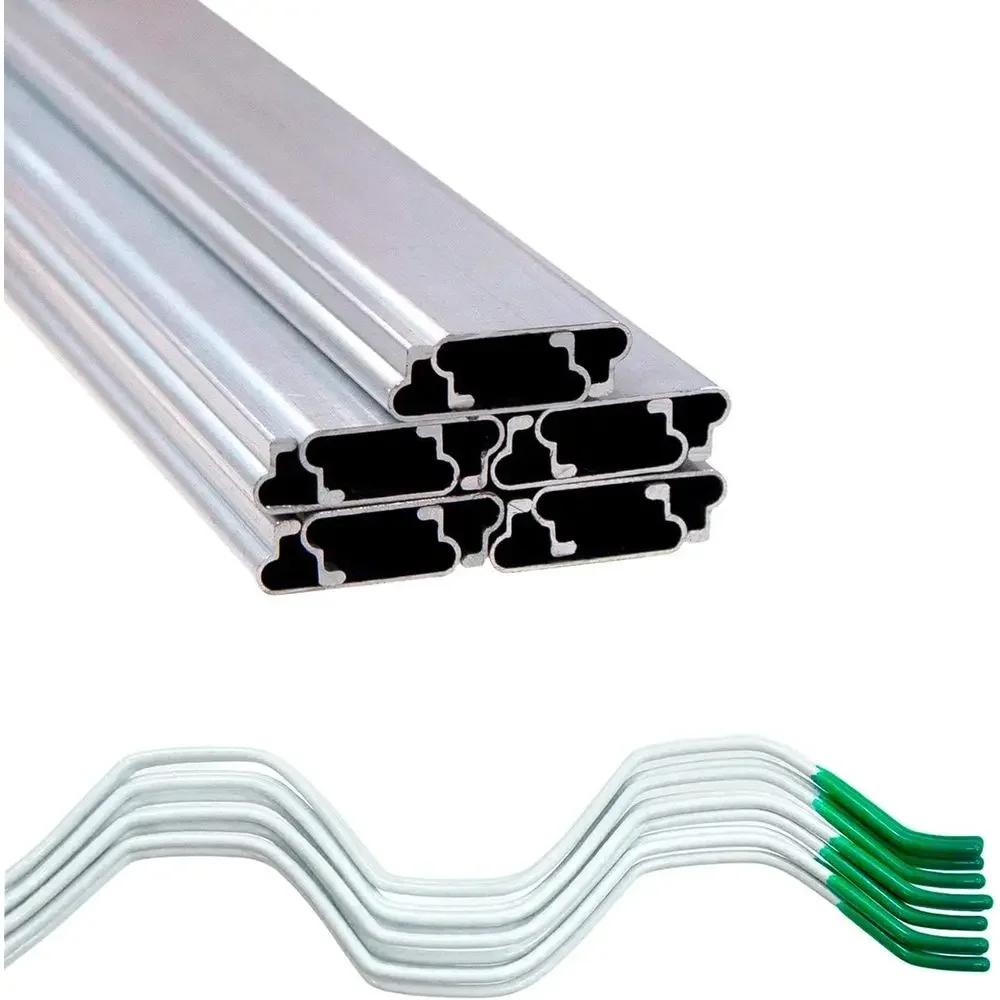Greenhouse Support Kit: 1 x 6.5' PVC-Coated Steel Wire & U-Channel Set (10 Pack)