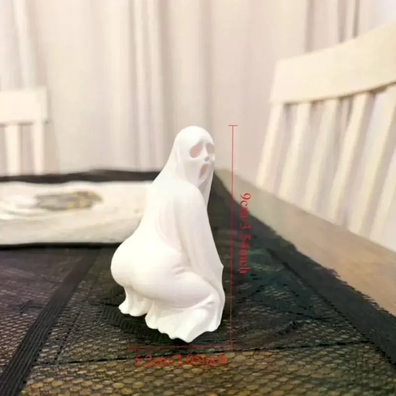Hilarious Halloween Spookiness! 3D Printed Big-Ass Ghost Statue, Funny Desktop Ornament & Living Room Holiday Gift