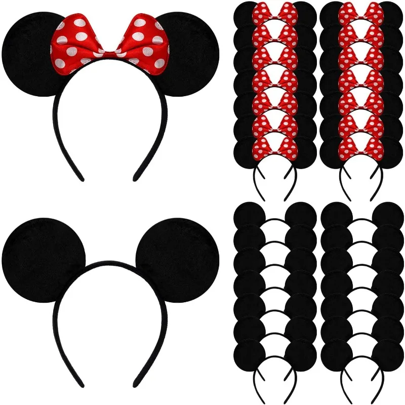 

30PCS Mouse Ears Headband for Birthday Supplies and Mouse Themed Park Hair Accessories Costume Play Celebration Wholesale
