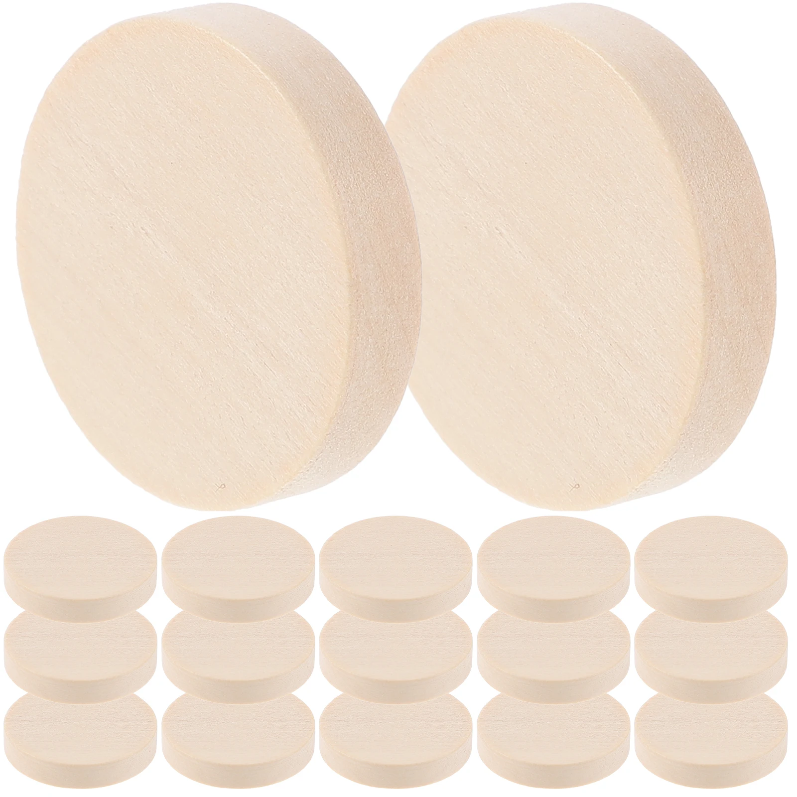

50 Pcs Solid Wood Round Chips Natural Slices Unfinished Circle Disc Log Circles Blanks for Jewelry Making Small Crafts