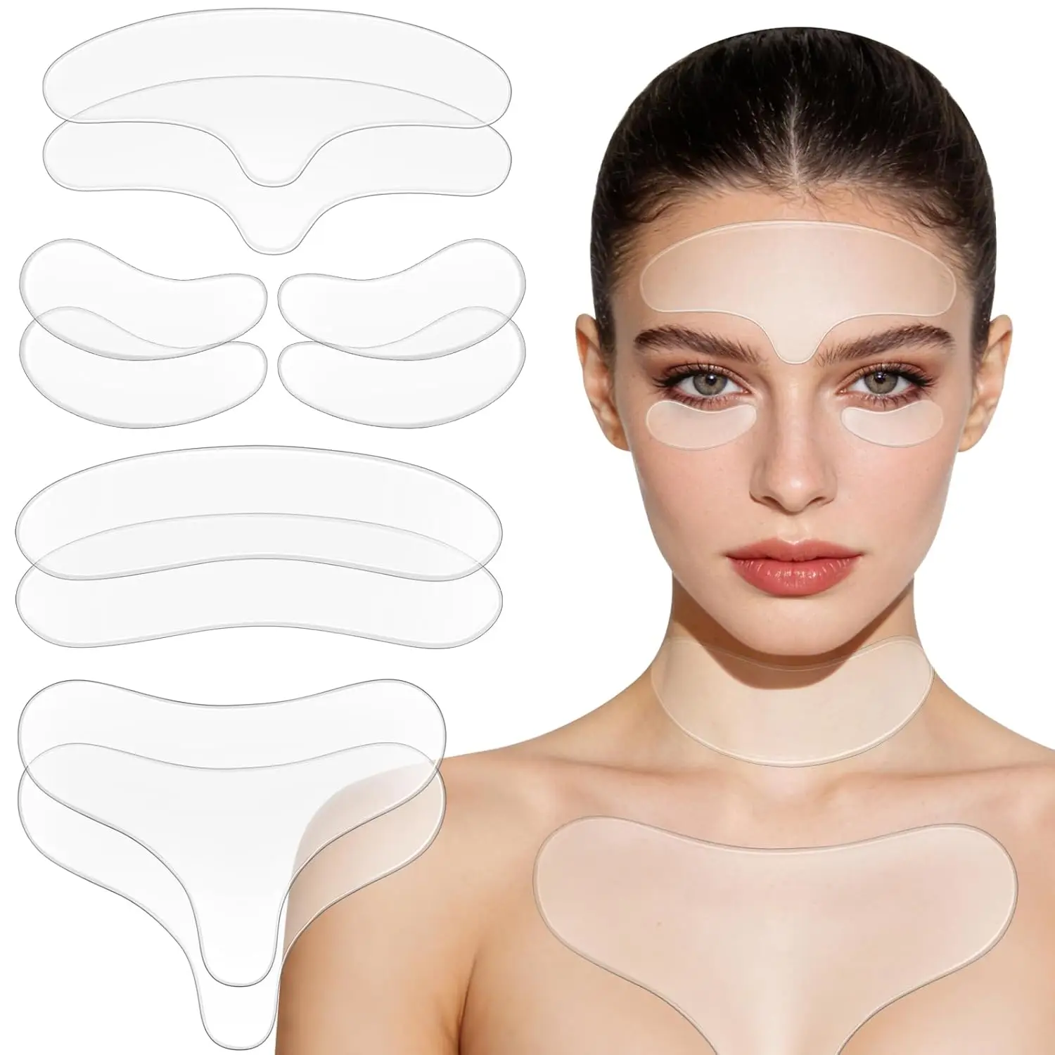 10-18PCS Reusable Silicone Face Patch Set Anti Wrinkle Patches For Face Neck Forehead Eye Cheek Chest Pads Beauty Tools
