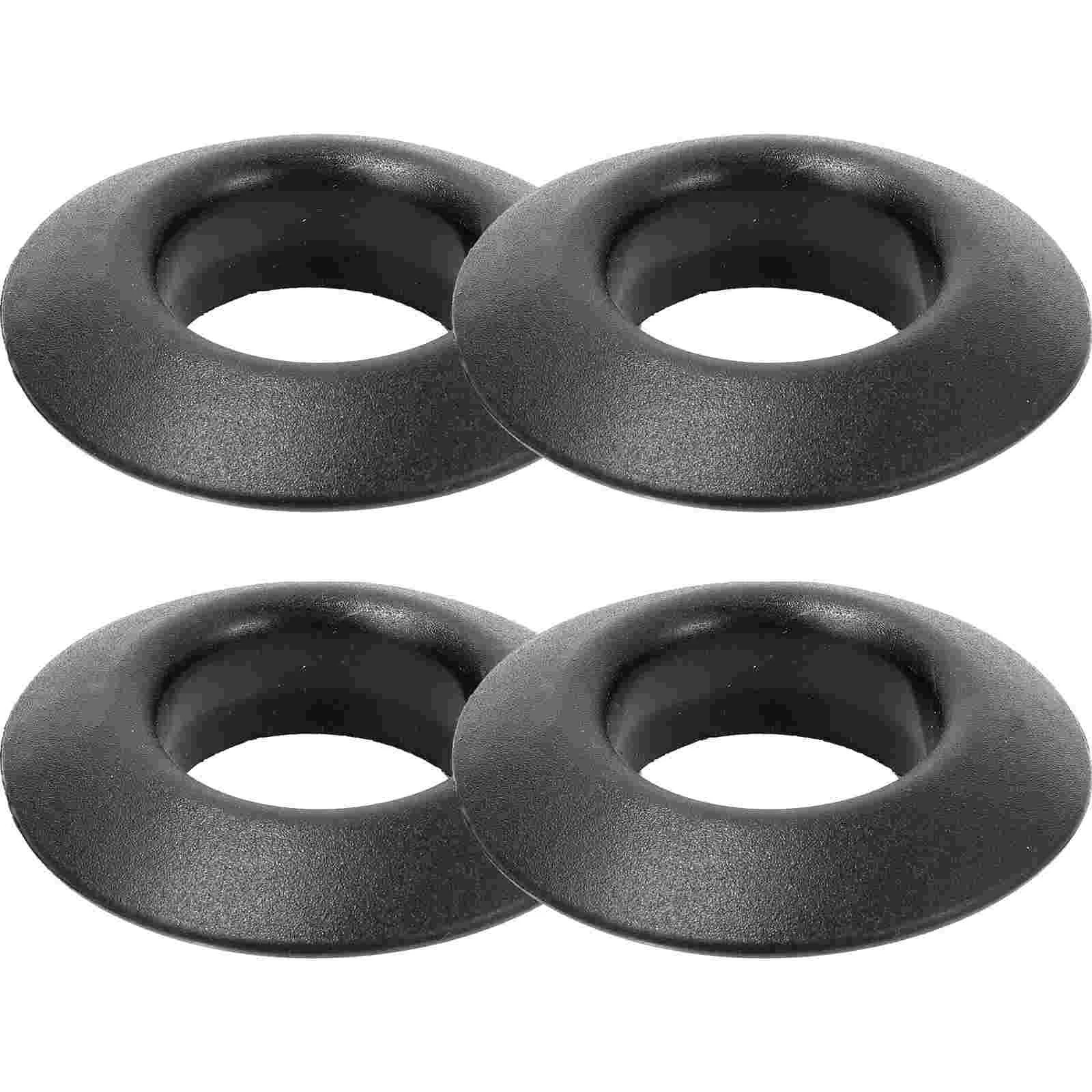 

4 Pcs Tuner Stickers Kayak Retaining Ring Accessories Inflatable Round Drip Rings Replacement Black Universal Paddles