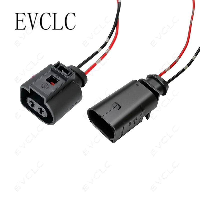 1 Set Waterproof Wiring Harness Connector 1-966867-2/1J0973722 for VW Front Bumper Fog Lamp, Horn & Wiper Washer Motor