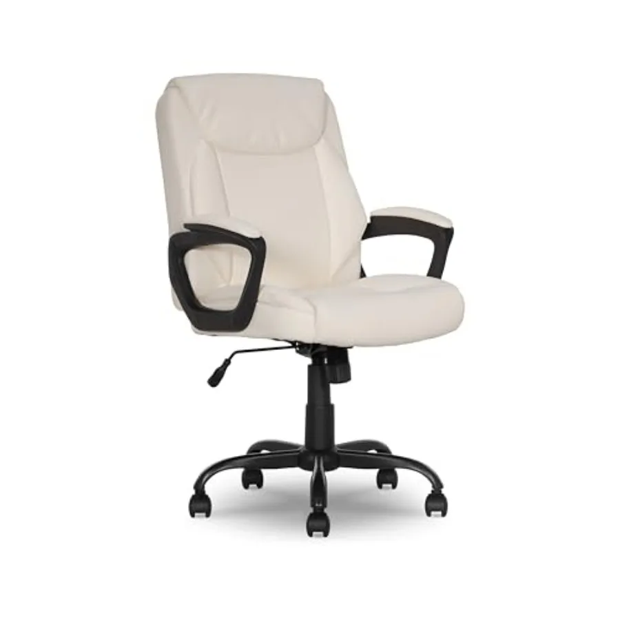 

Классическое офисное кресло Puresoft с мягкой обивкой из ПУ, средней высоты спинки, с регулируемыми по высоте подлокотниками, легко собирается, 26"D x 23.75"W x 42"H