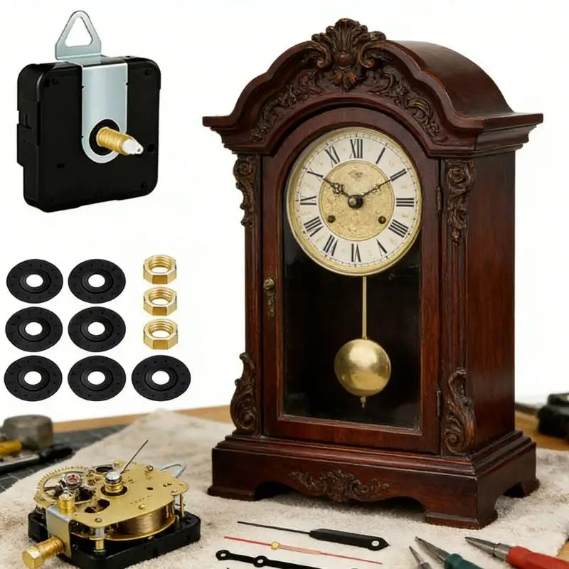 L9BE Quiet Moivement Clock Motors Plastic Housing Easy Installation Mechanism With Assorted Hands Set For Various Clock Face