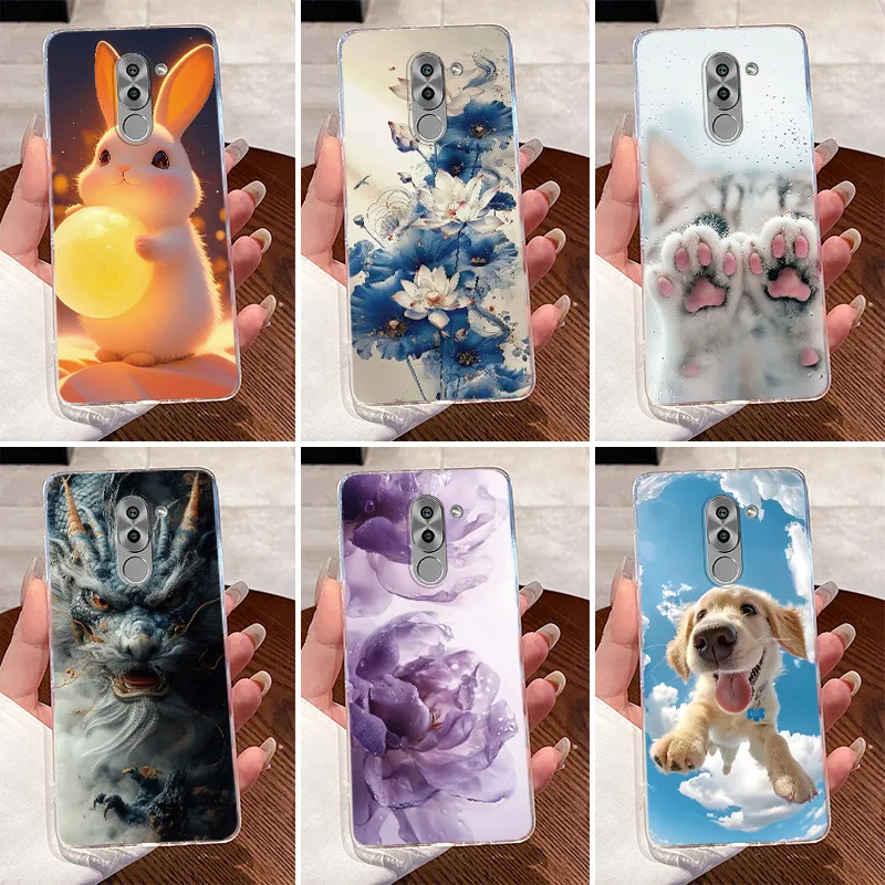 Funda para Huawei GR5 2017 / Honor 6X, funda estética de lujo, bonita y moderna para niños y niñas, funda trasera transparente de silicona suave de TPU