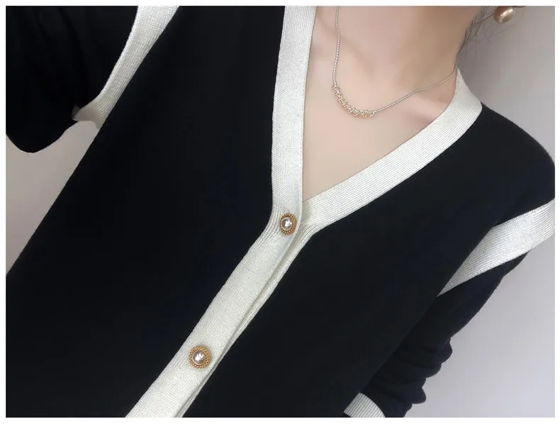 2022 new spring and autumn V-neck cashmere knitted cardigan thin women\'s loose fashion lazy style cashmere cardigan top