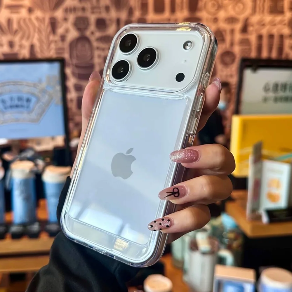 Luxuriöse Klare Harte Acryl-Handyhülle für iPhone 18 Pro Max 12 13 14 15 16 17 Pro Max Air 14 15 Plus Weiche Stoßfeste Schutzhülle – Detail 2