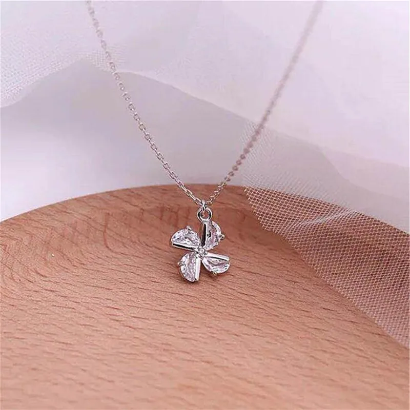 New Creative Personality Windmill 925 Sterling Silver Jewelry Temperament Crystal Clavicle Chain Pendant Necklaces TYB146