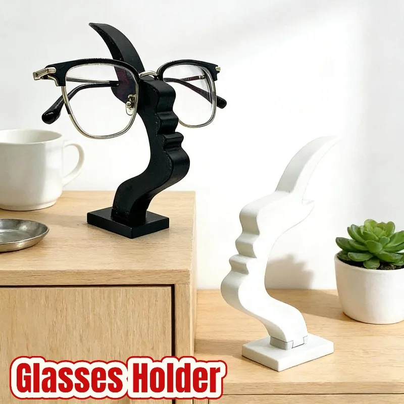 2-8Pcs Creative Face Shaped Eyeglass Holder Simple Desktop Glasses Stand Fun Minimalist Eyewear Storage Organizer