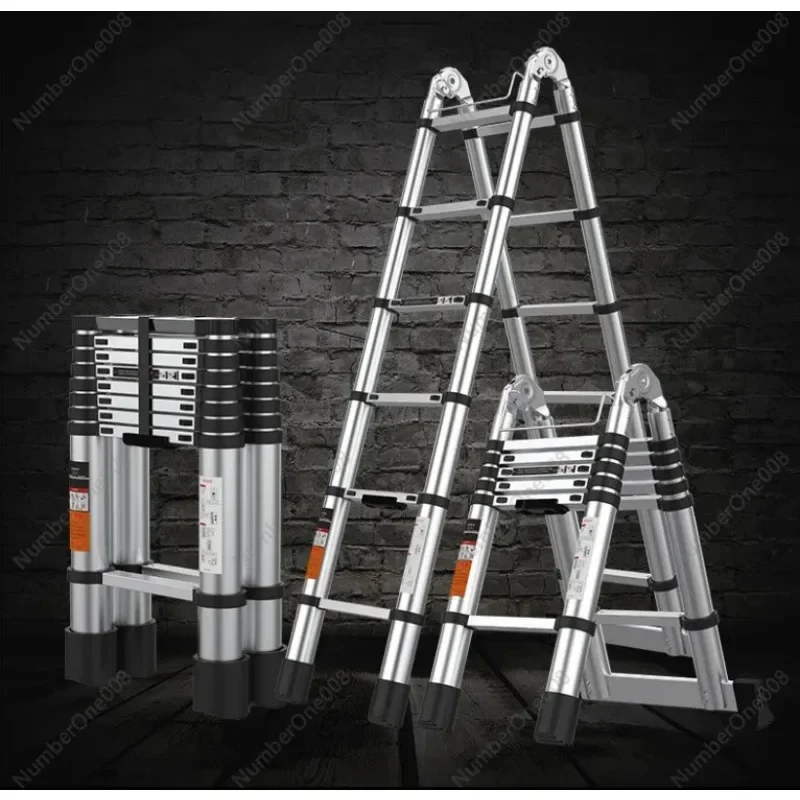 

1.4m Aluminum Alloy Telescopic Ladder, Multifunctional Folding Extension Ladder for Home & Engineering, Lightweight Portable
