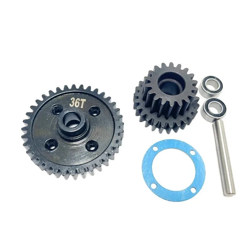 LOSI 1/10 Baja Rey Metal Center Gearbox Housing with Differential Rear Drive Shaft - Complete Aluminum Transmission Upgrade Set