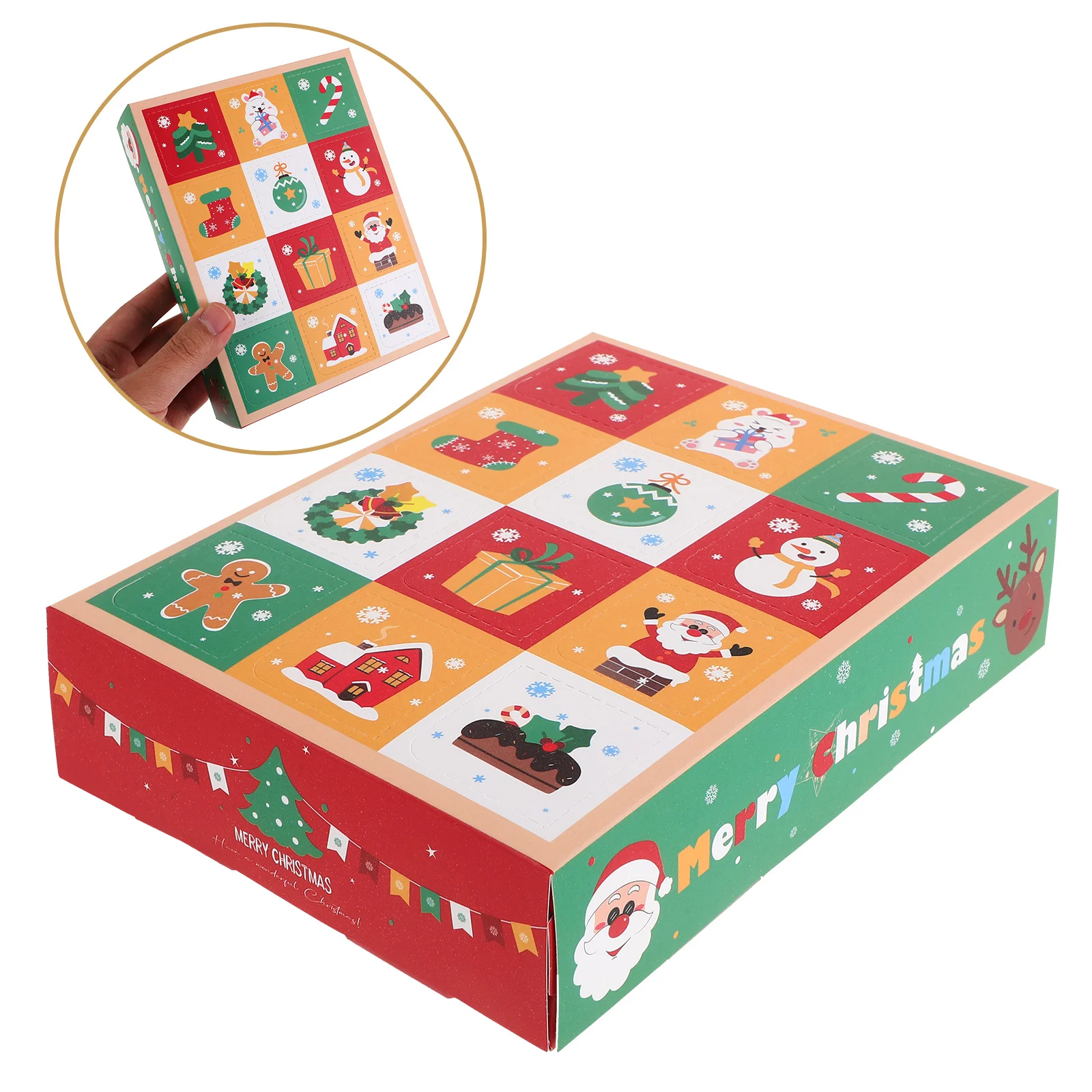 

5 Pcs Christmas Gift Box Pastry Boxes Decorations Bag Paper Packaging Case Goodies Supplies