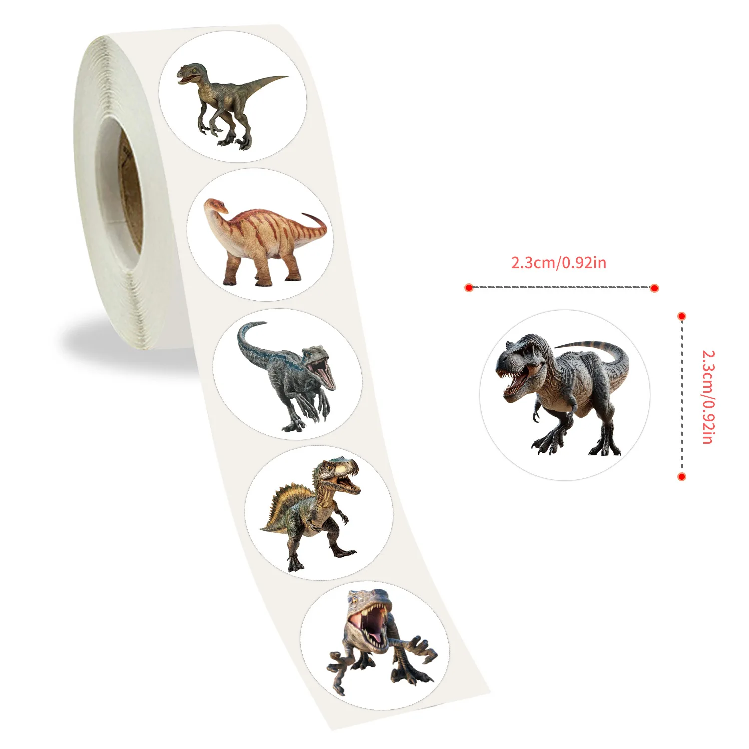 500 個新ティラノサウルスレックス恐竜スクロールステッカー装飾 DIY ハンドブックテープ文具シールステッカー子供