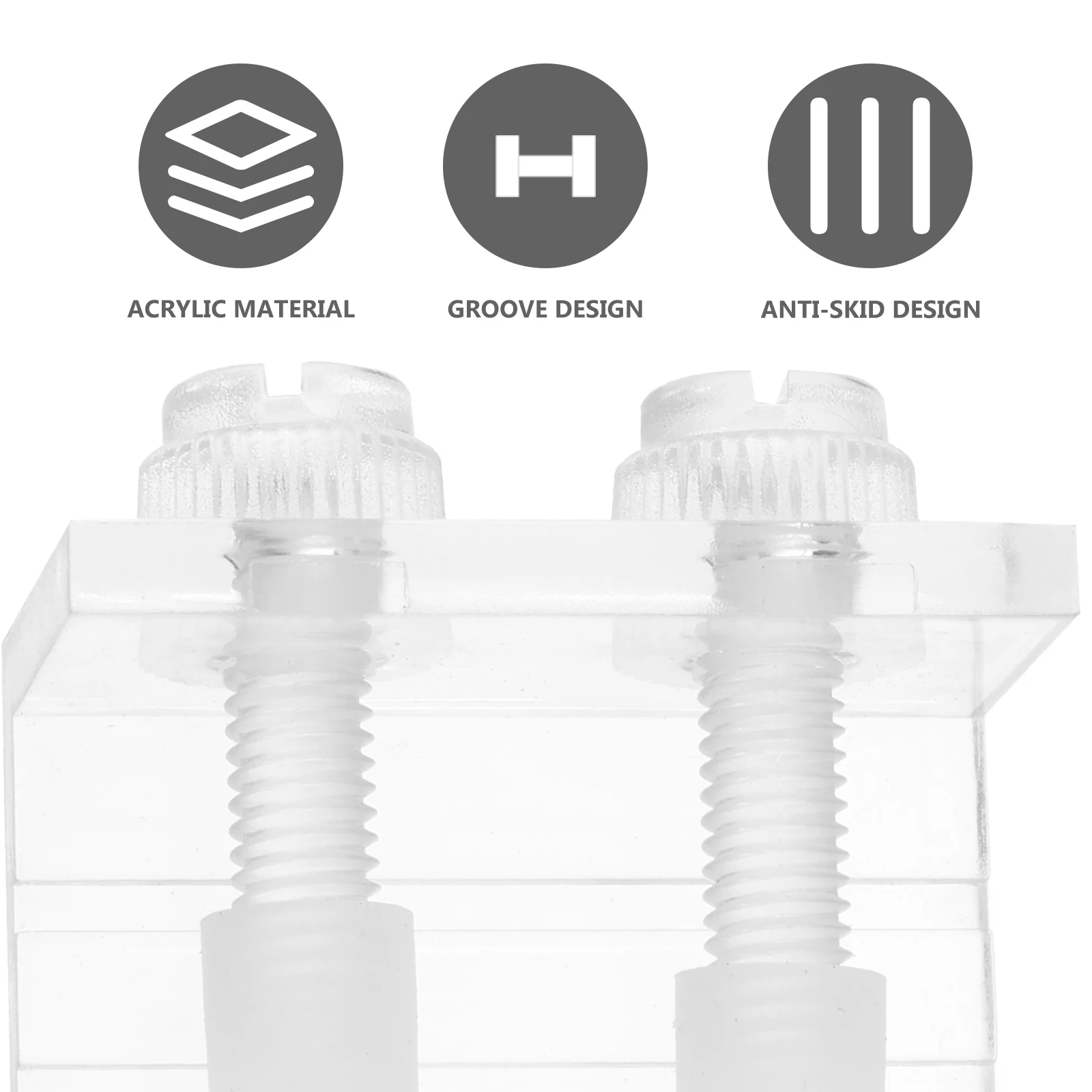 

2Pcs Acrylic Clamps for Fish Tank Aquarium Background Clear Transparent Anti Skid Silicone Suitable Walls Pet Supplies