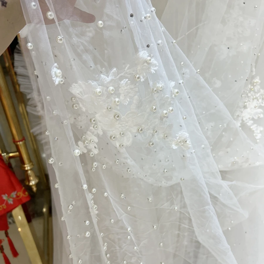 Soft Tulle Véu Marfim para Noiva, Lace Apliques, Acessórios De Noiva, Véu De Casamento, Nova Chegada