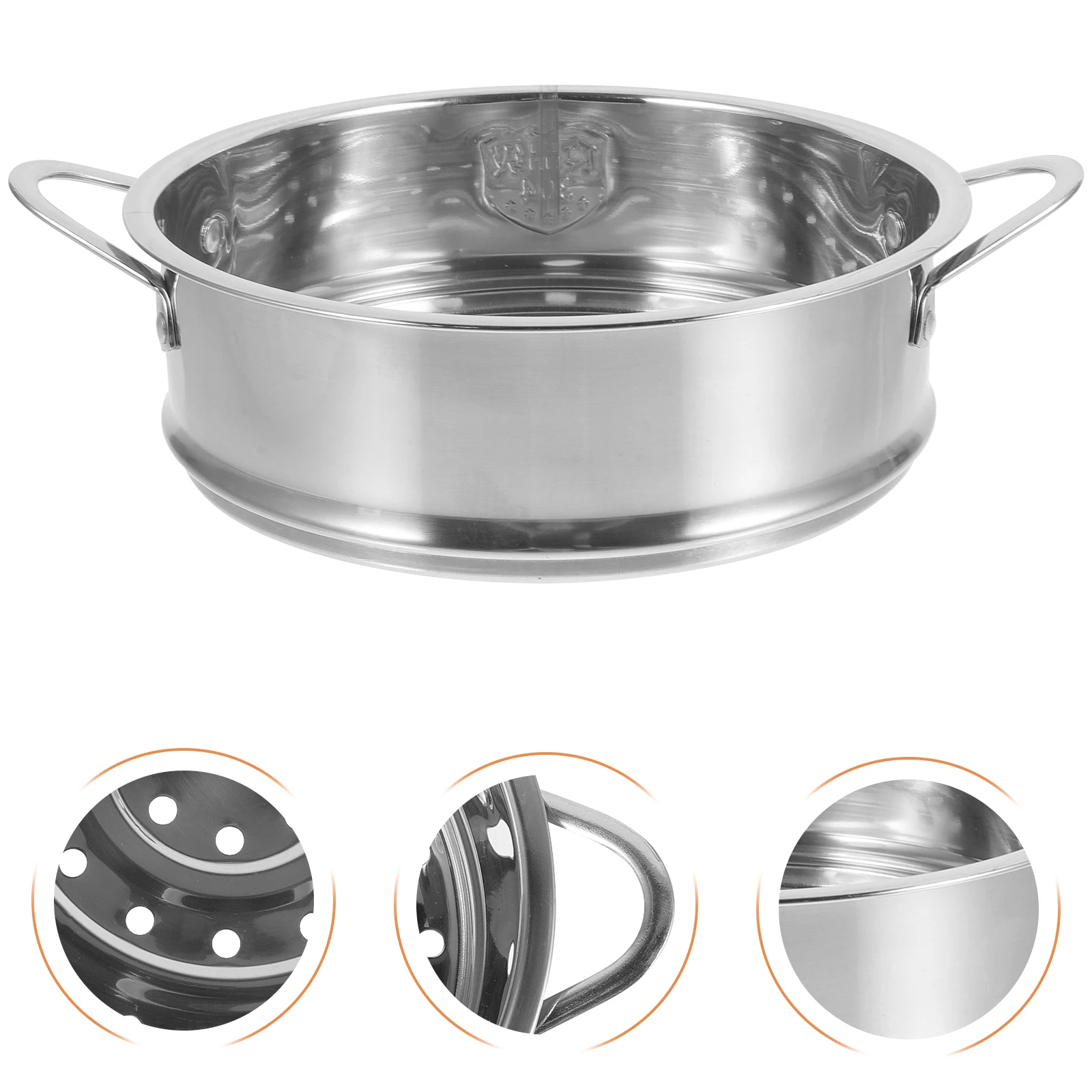 

Корзина из нержавеющей стали 22 см, маленькая двойная ручка для еды, несколько вентиляционных отверстий, быстрый нагрев, штабелируемые уплотнительные поля для пельменей, булочек