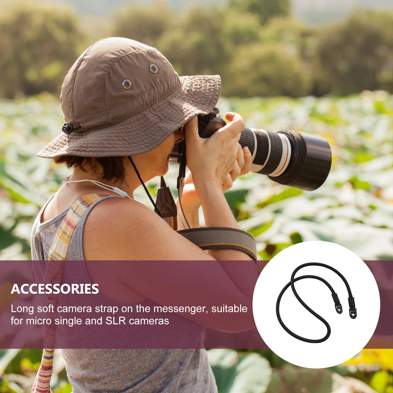 

Elastic Shoulder Strap Camera Neck Rope Wear-Resistant Soft Suitable Length Mountaineering Camera Neck Strap Shoulder Belt