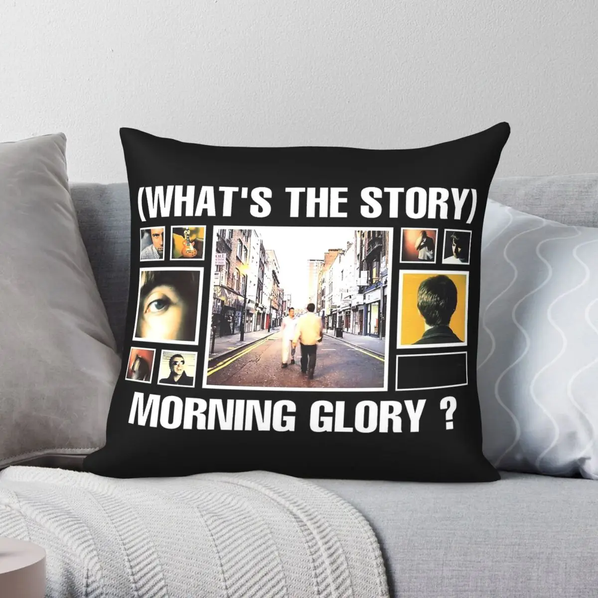 What's The Story Morning Glory Square Pillowcase Polyester Linen Velvet Pattern Zip Decor Home Cushion Cover