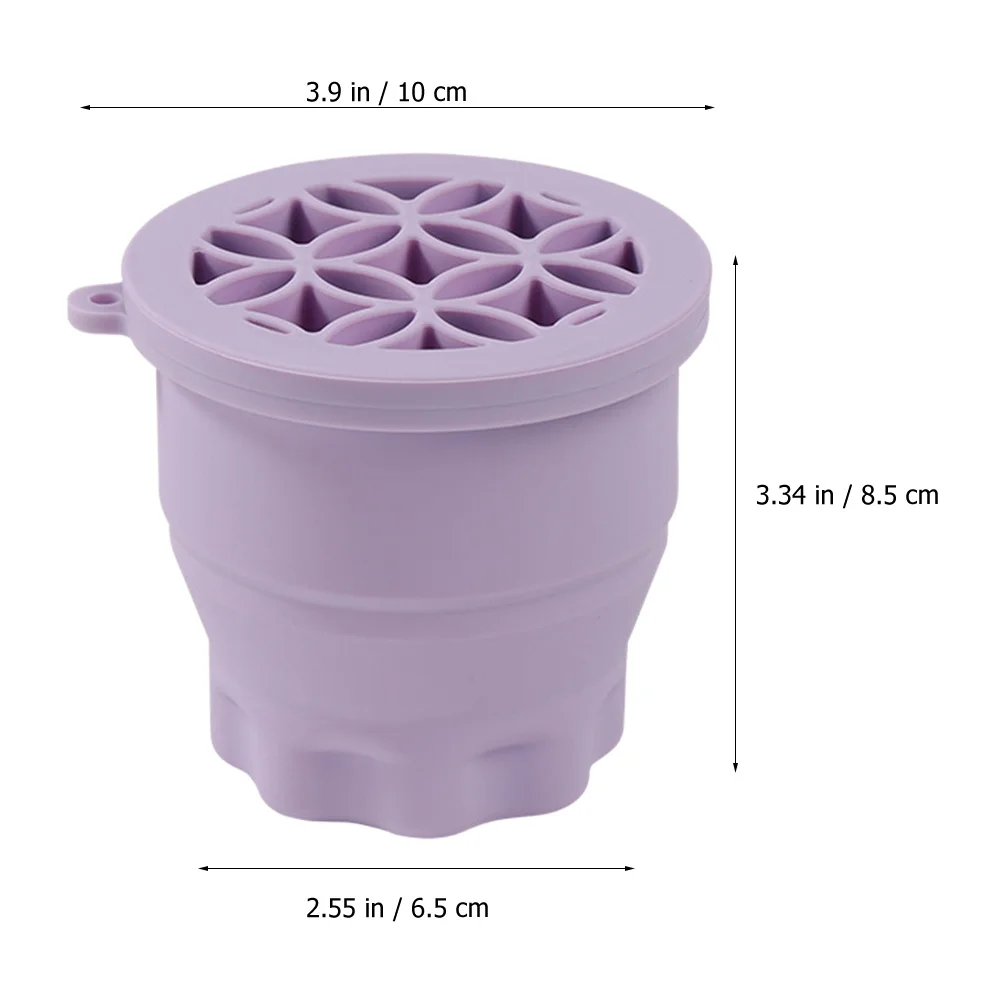 Tigela de limpeza de escova de maquiagem, tapete de limpeza dobrável de silicone, ferramenta eficiente para limpeza de escova, esponja de maquiagem, remoção de sujeira de ovo