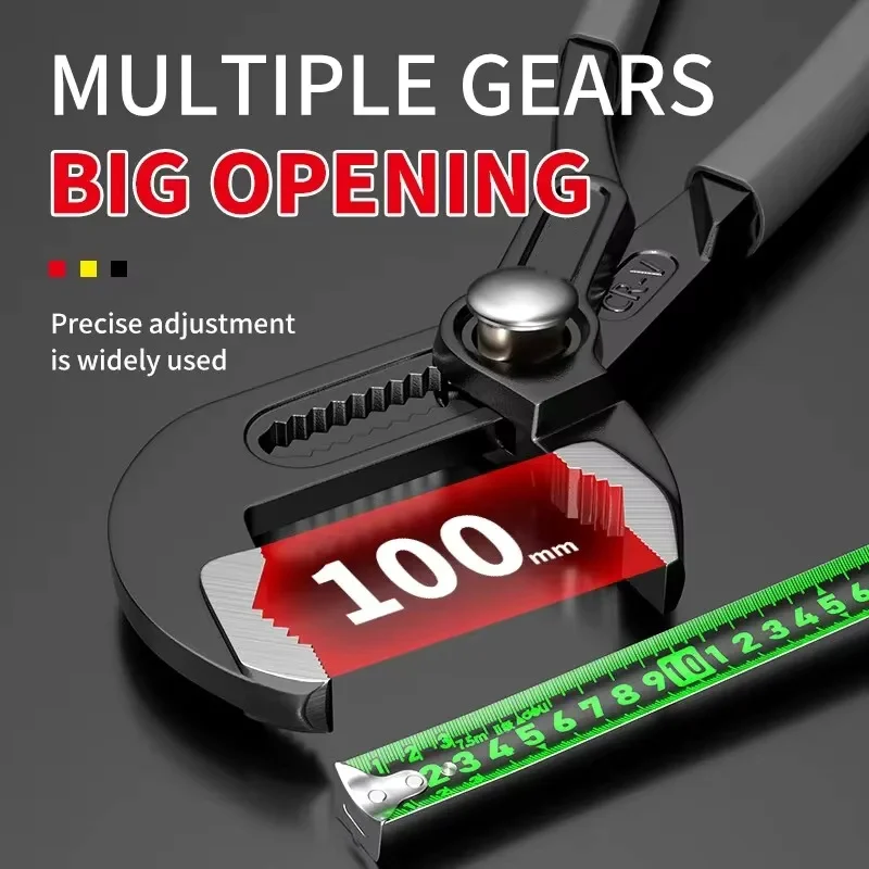 Quick-Release Adjustable Water Pump Pliers - Multi-functional Plumbing Pipe Wrench Clamp Hand Tools for Household