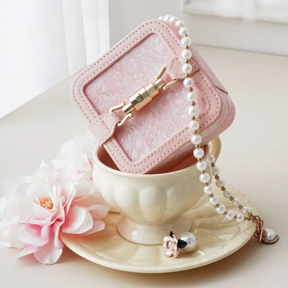 

Embroidery Jewelry Packing Box Flower Large Capacity Jewelry Storage Case Necklace Earrings Rings Bracelet Jewelry Display Box