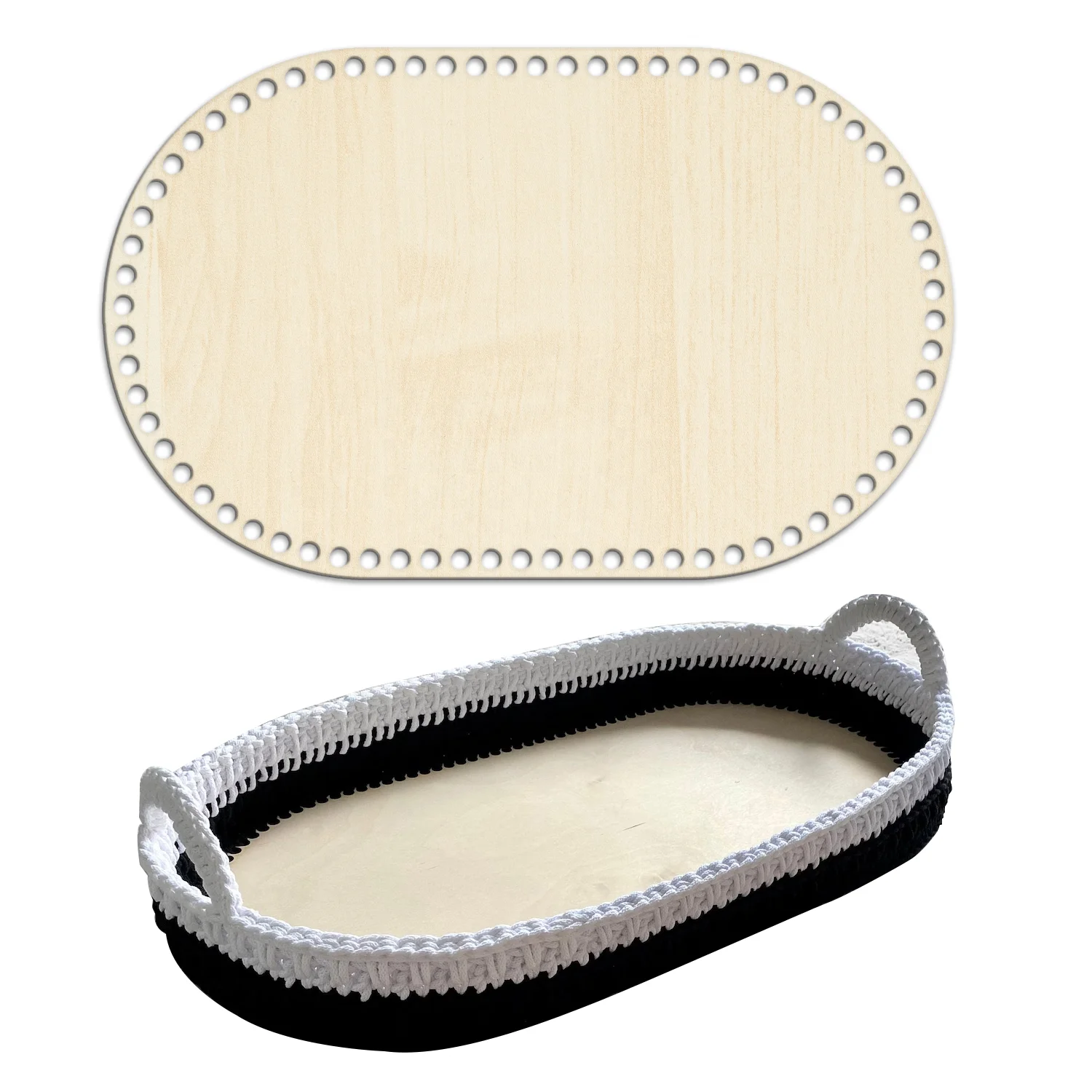 

1 шт., деревянная фанера с лазерной резкой, 40x80 см, основание корзины для вязания крючком, основание дерева для вязания крючком